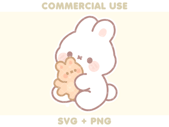 Download Cute Bunny Holding Bear Plush - Plush Collection